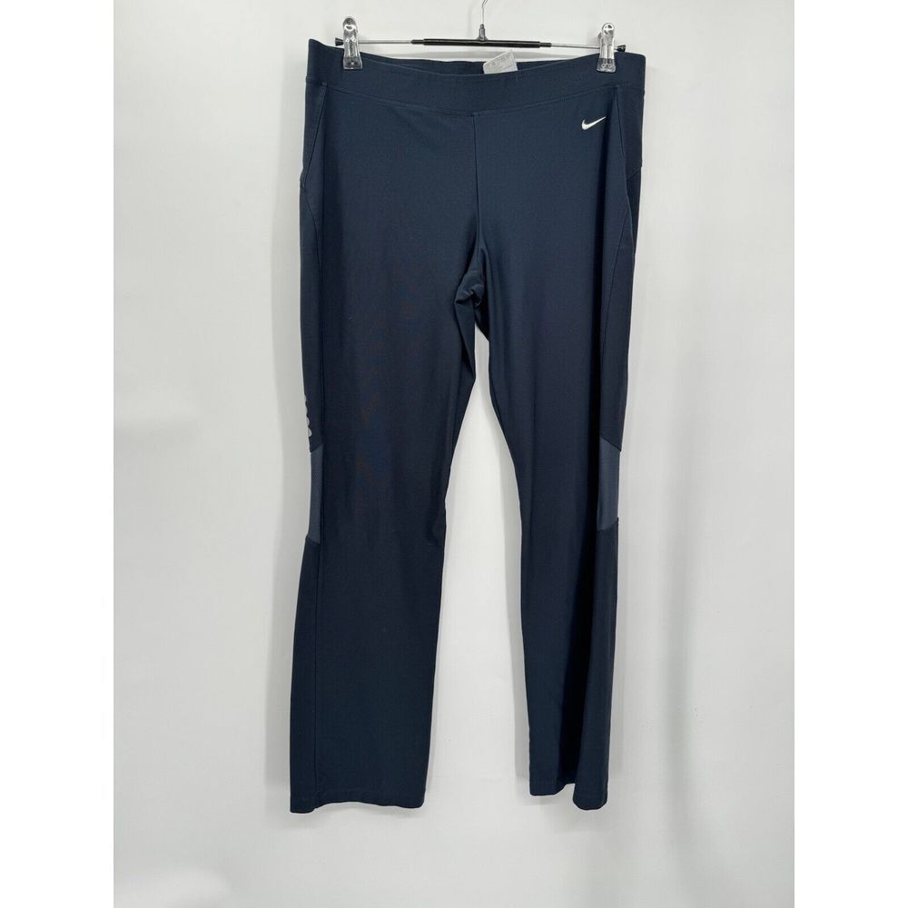 Nike Medium Athletic Pants Womens‎ Navy Blue Mesh Panels Reflective Straight Leg